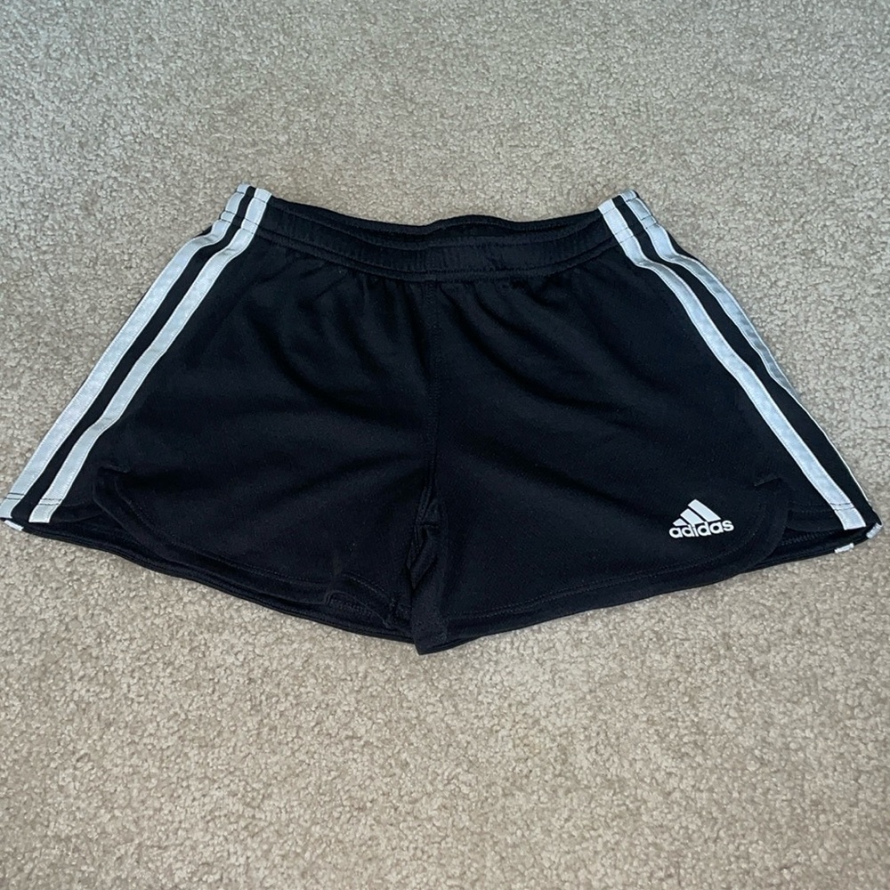 Adidas juniors black athletic shorts